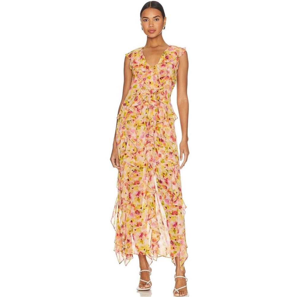 Misa Claudita Dress Golden Floral Size XL